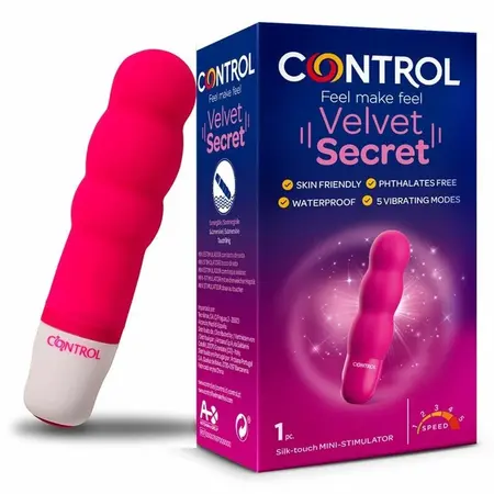 CONTROL Velvet Secret Mini stimulator – Kompaktni silikonski uređaj, 5 režima