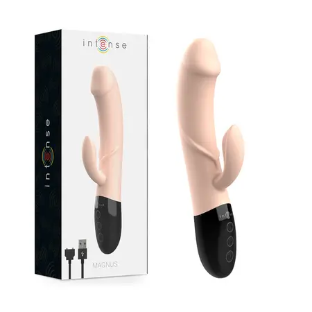 Intense Magnus Dual Natural punjivi silikonski vibrirajući sistem, 21cm