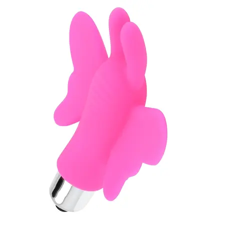 OHMAMA Leptir vibrirajući prsten za prst, ABS silikon, 10x7.3cm, roze