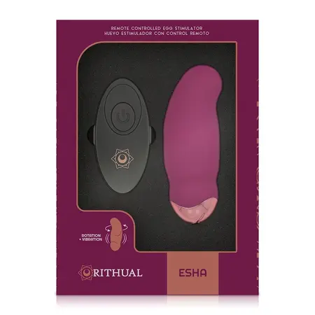 Rithual ESHA Egg Sistem sa daljinskim upravljanjem – Rotirajući i vibrirajući, Silikon, USB, Roze