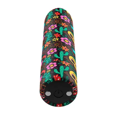 Custom Bullets Punjivi Skull Magnetni mini masažer 10 režima Crni