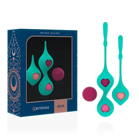 Rithual Deva Aqua Green Komplet za trening dna karlice - 4 težine, Silikon