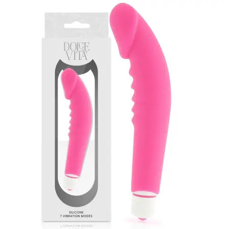Dolce Vita Roze Silikonski intimni uređaj 7 režima Vodootporan 158mm