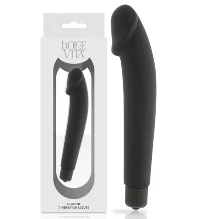 Dolce Vita Intimni silikonski uređaj Crni 7 režima, Vodootporan, 158mm