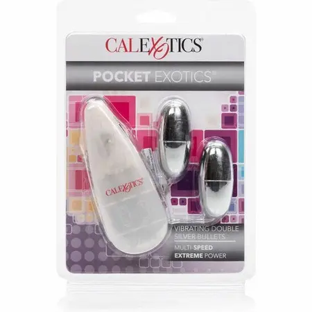 CalExotics Vibrating Bullets Silver Duo - Multi-Speed Stimulation Set