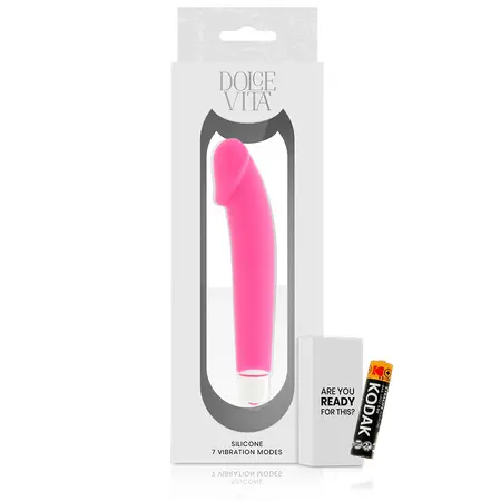 Dolce Vita Silikonski intimni masažer Roze 158mm Vodootporan 7 režima