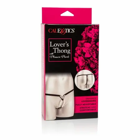 CalExotics Lovers Thong Podesivi intimni sistem sa perlama Crni