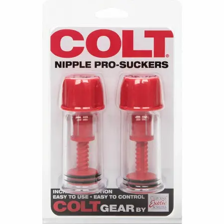 CalExotics COLT Nipple Suction Cups with Stimulating Wave System Red