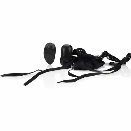 CalExotics 10-Function Intimate Lace Thong with Removable Bullet - Black