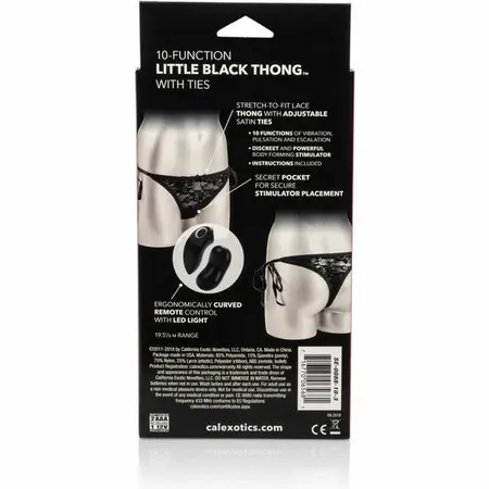 CalExotics 10-Function Intimate Lace Thong with Removable Bullet - Black