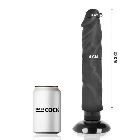 BASECOCK Flexible Vibrating Intimate Machine Black 20cm x 4cm TPE
