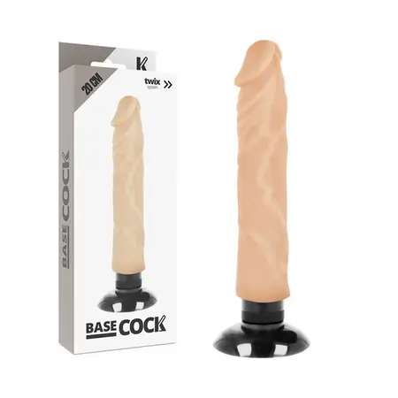 BASECOCK Realistic Vibrating Model 2-in-1 Flesh 20x4 cm Flexible TPE