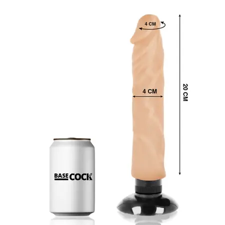 BASECOCK Realistic Vibrating Model 2-in-1 Flesh 20x4 cm Flexible TPE