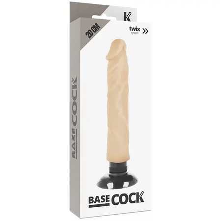 BASECOCK Realistic Vibrating Model 2-in-1 Flesh 20x4 cm Flexible TPE