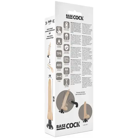 BASECOCK Vibrating Intimate Machine 2-in-1 Flexible Flesh 18.5x4cm