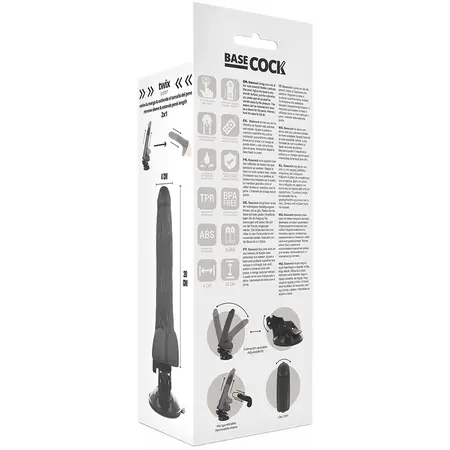 BASECOCK Vibrating Model Black 20 cm Remote Flexible Suction Base