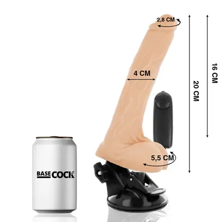 BASECOCK Flexible Vibrating Intimate Machine Natural 20cm Remote Control