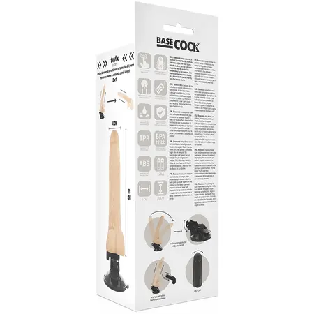 BASECOCK Flexible Vibrating Intimate Machine Natural 20cm Remote Control