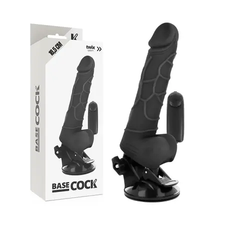 BASECOCK Black Vibrating Flexible Model 18.5cm Remote Control TPE