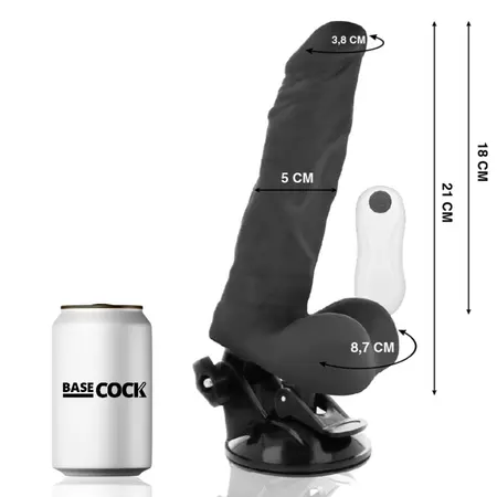 Basecock Articulated Vibrating Model with Remote, 21x5 cm, Black