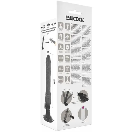 BASECOCK Remote-Controlled Vibrating Model Black 19.5 cm x 4 cm TPE