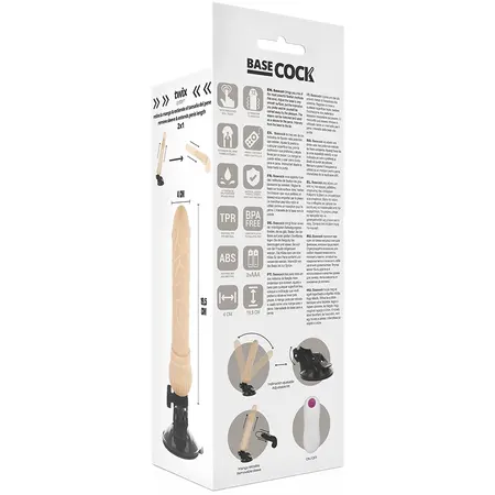 BASECOCK Remote Vibrating Model 19.5 cm Flesh Tone Flexible TPE