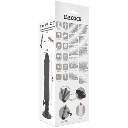 BASECOCK Remote Control Flexible Vibrating Model Black 20cm x 4cm