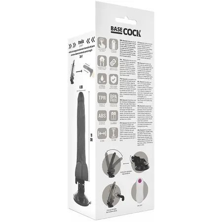 BASECOCK Remote Vibrating Model Black 19cm Flexible with Suction Cup