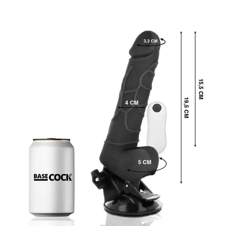 BASECOCK Remote Control Flexible Vibrating Model Black 19.5 cm TPE