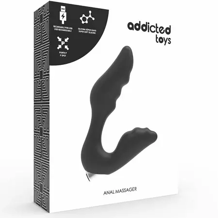 Addicted Toys Model 6 Black - Rechargeable Prostate Massager, 11cm, IPX6