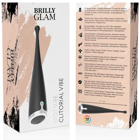 BRILLY GLAM Spot Vibe Black - Precision Silicone Intimate Device USB