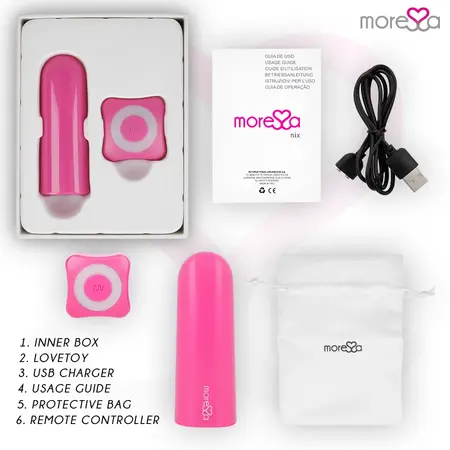 Moressa Nix Remote Control Vibrating Device Pink - Compact, Waterproof, 7 Modes