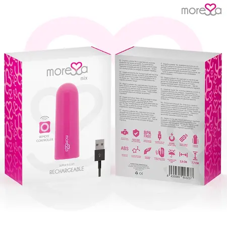Moressa Nix Remote Control Vibrating Device Pink - Compact, Waterproof, 7 Modes