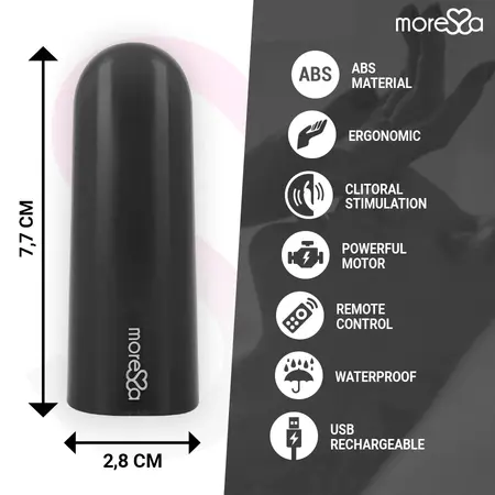 Moressa Nix Black Wireless Vibration System with Remote Control, 77x28mm
