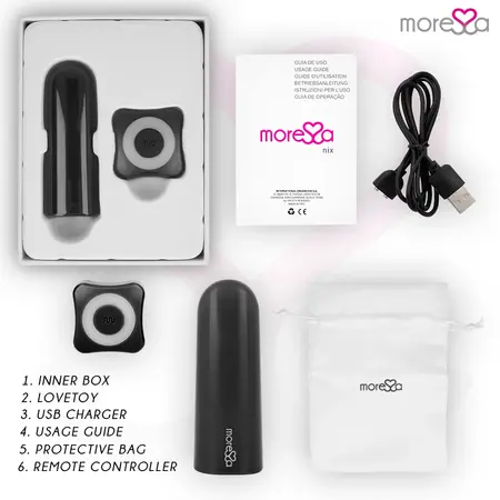 Moressa Nix Black Wireless Vibration System with Remote Control, 77x28mm