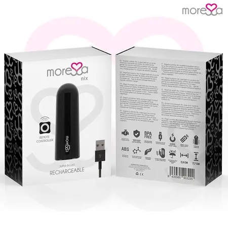Moressa Nix Black Wireless Vibration System with Remote Control, 77x28mm