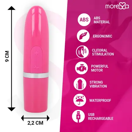 Moressa Ivy Travel Intimni Vibrator, Roze, Punjenje Silikon, 9 Režima