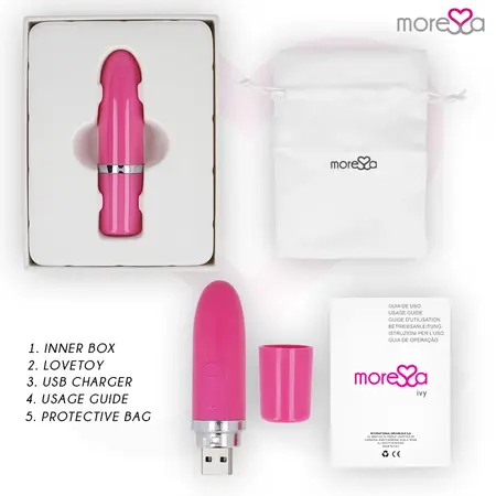 Moressa Ivy Travel Intimni Vibrator, Roze, Punjenje Silikon, 9 Režima