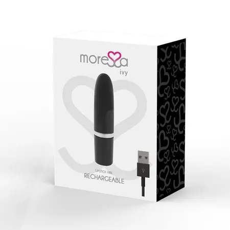 Moressa Ivy Kompaktni Punjivi Silikonski Vibrator Crni 90x22mm