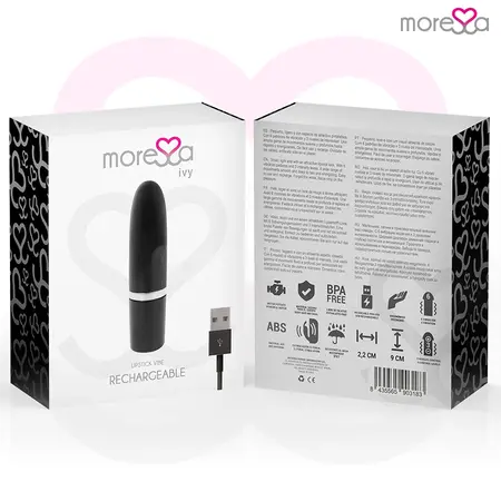 Moressa Ivy Kompaktni Punjivi Silikonski Vibrator Crni 90x22mm
