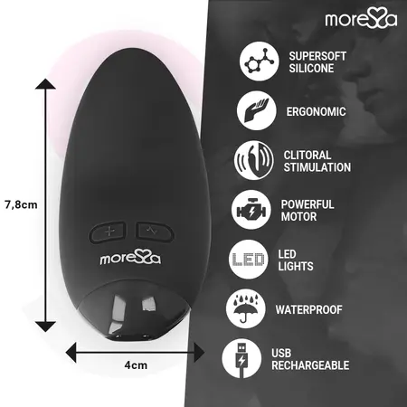 Moressa Blossom Crni Mini Masažer - 6 Režima, Medicinski Silikon, Vodootporan