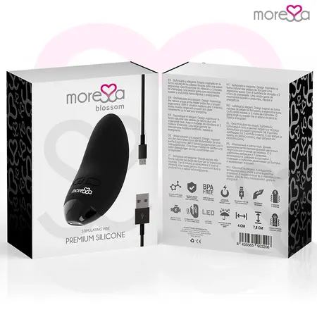 Moressa Blossom Crni Mini Masažer - 6 Režima, Medicinski Silikon, Vodootporan