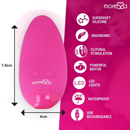 Moressa Blossom Roze Kompaktni Punjivi Masažer, 6 Režima, Medicinski Silikon