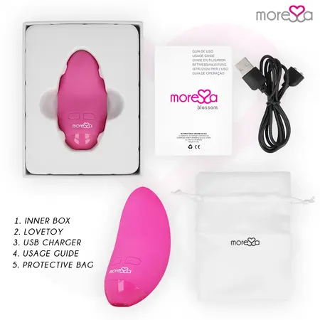 Moressa Blossom Roze Kompaktni Punjivi Masažer, 6 Režima, Medicinski Silikon