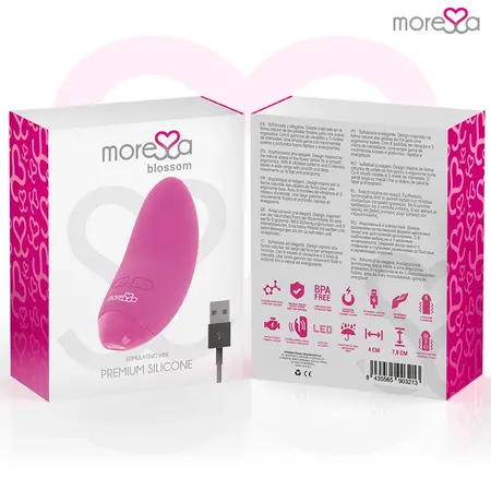 Moressa Blossom Roze Kompaktni Punjivi Masažer, 6 Režima, Medicinski Silikon