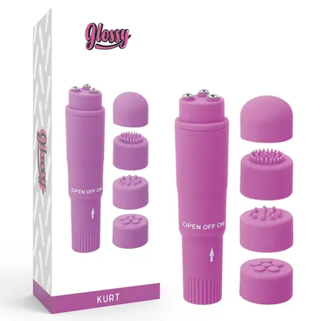 Glossy Kurt Kompaktni Multi-Glavi Masažer Ljubičasti 10.7cm ABS Vodootporan