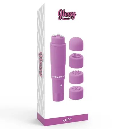 Glossy Kurt Kompaktni Multi-Glavi Masažer Ljubičasti 10.7cm ABS Vodootporan