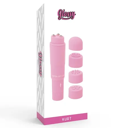 Glossy Kurt Roze Kompaktni Lični Masažer sa Više Brzina 4-u-1