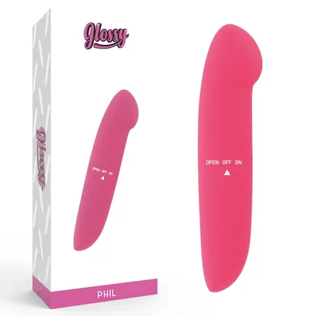 Glossy Phil Vibrator Pink - Compact Waterproof Travel Model 13cm