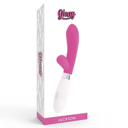 Glossy Jackson Rabbit Roze Silikonski Masažer Dva Motora 12cm